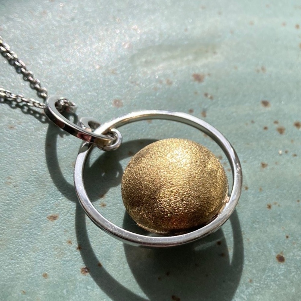 Frederic Duclos Rare Find Sterling Pendant with Gold Overlay Orb